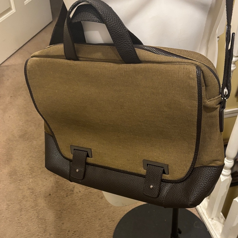 Dunhill Men's Brown Canvas with Leather Trim Messanger Bag